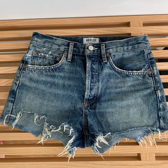 Agolde denim shorts size 25 medium wash - Picture 1 of 3
